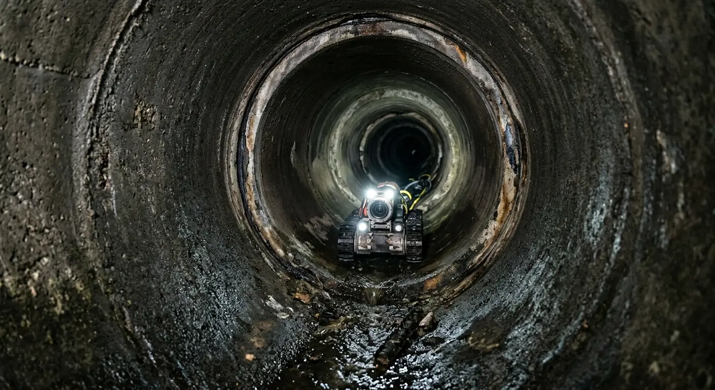Robotic sewer camera inspecting pipe interior for Drain Snake Service in Greenwood Village